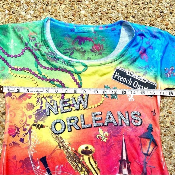Maxi & Co New Orleans Bourbon St Colorful Top L - Picture 4 of 10